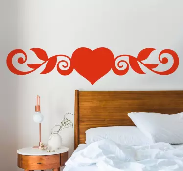 Adesivo testata letto motivo a vortice di cuore - TenStickers