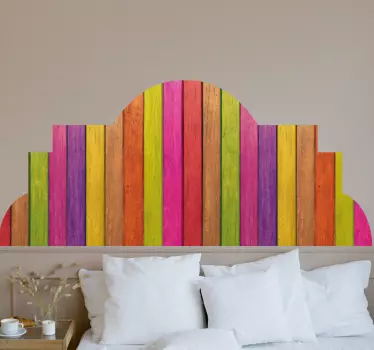 Adesivo testata letto pannello di legno colorato - TenStickers