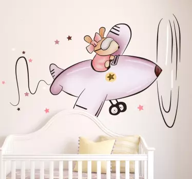 Adesivo topolino sull'aereo - TenStickers