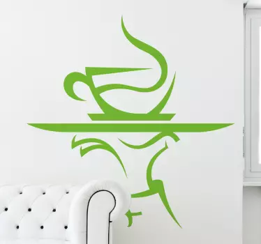 Adesivo vassoio caffè fumante - TenStickers