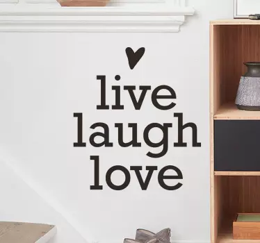 Frase adesiva Live Laugh Love - TenStickers