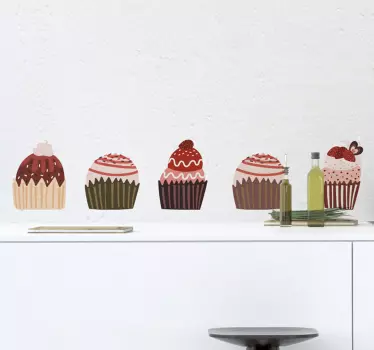 Greca adesiva dolci cupcake - TenStickers