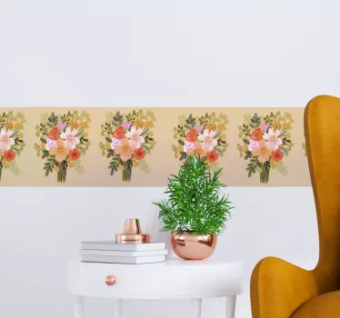 Greca adesiva motivo floreale - TenStickers