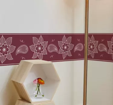 Greca adesiva sofisticato motivo botanico - TenStickers