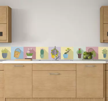 Greca adesiva per pareti vasi di fiori - TenStickers