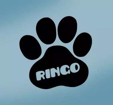 Adesivo da parete con impronta e nome di cane - TenStickers