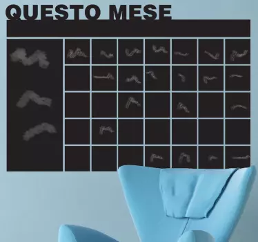 Lavagna adesiva nera agenda mese - TenStickers