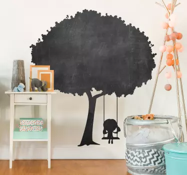 Sticker cameretta albero e bambina - TenStickers