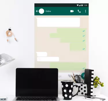 Lavagna adesiva bianca display interfaccia messaggi - TenStickers
