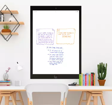 Lavagna adesiva bianca visualizzazione di messaggi di testo - TenStickers