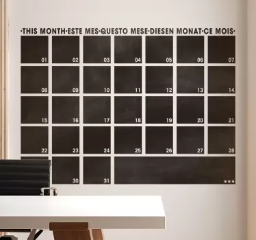 Lavagna adesiva mese lingue - TenStickers