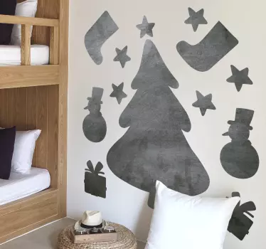 Adesivo lavagna albero di Natale - TenStickers