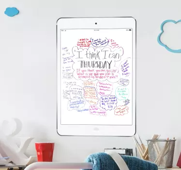 Lavagna cancellabile ipad bianco - TenStickers
