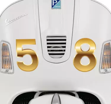 Numeri adesivi moto dorati - TenStickers