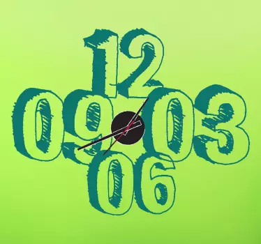 Numeri adesivi orologio sketch - TenStickers