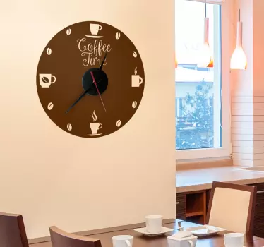 Orologio adesivo con Tazze da caffè - TenStickers