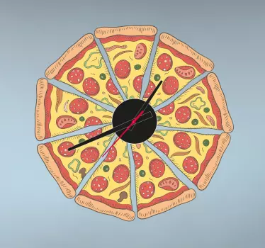 Orologio adesivo pizza - TenStickers