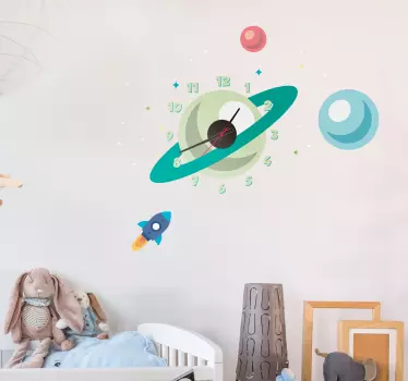 Orologio adesivo spaziale - TenStickers