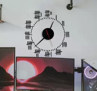 Orologio adesivo da parete segni della prigione - TenStickers