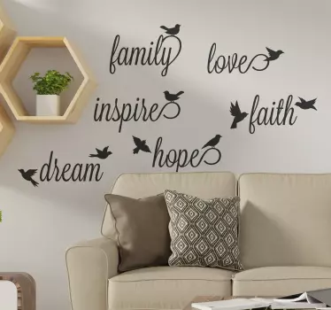 Parole ispiratrici sticker uccelli  - TenStickers