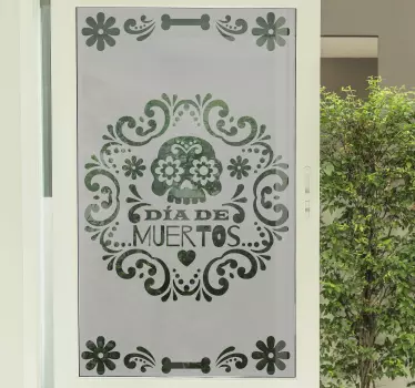Adesivo per vetro dìa de muertos - TenStickers