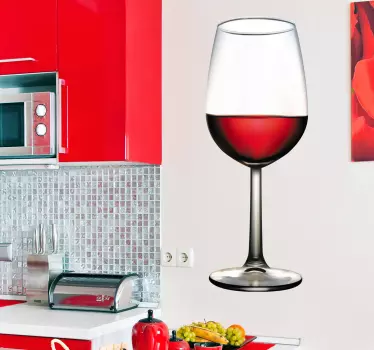 Adesivo 3D calice di vino - TenStickers