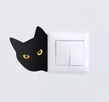 Sticker animale domestico Interruttore della luce furtivo gatto - TenStickers