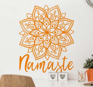 Adesivo murale floreale mandala Namaste - TenStickers