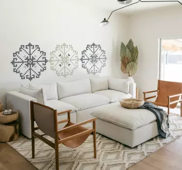 Adesivo murale forme stile nordico fiocco di neve - TenStickers
