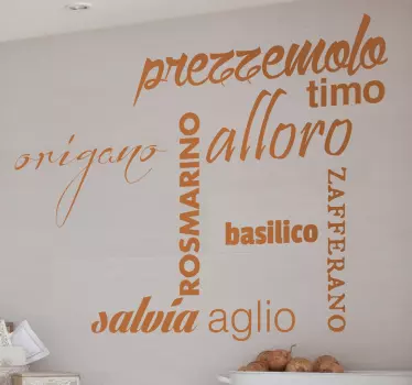 Adesivo muro condimenti italiano - TenStickers