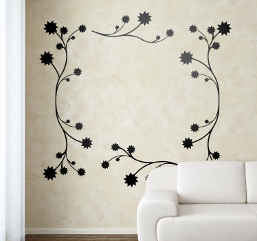 Adesivo muro cornice floreale - TenStickers
