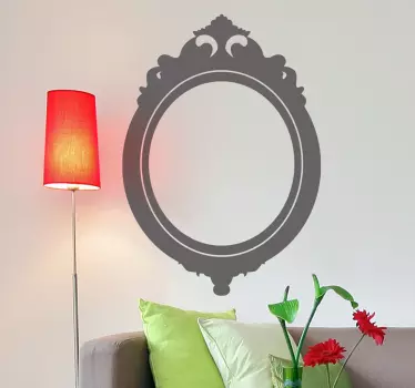 Adesivo muro cornice ovale vintage - TenStickers