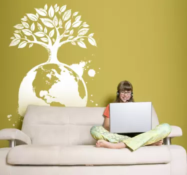 Adesivo muro globo natura - TenStickers