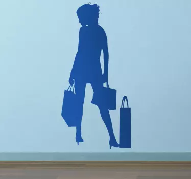 Adesivo muro ragazza shopping - TenStickers