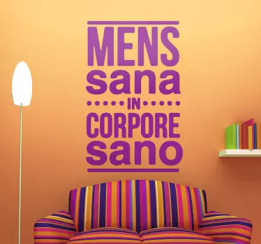 Adesivo muro scritta mens sana - TenStickers