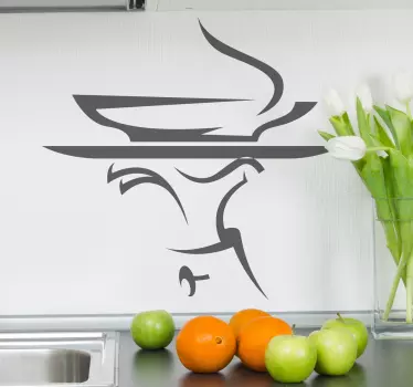 Adesivo muro vassoio cameriere - TenStickers