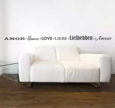 Sticker Amore in sei lingue diverse - TenStickers