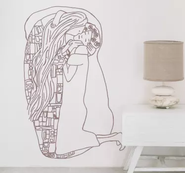 Sticker artistico bacio di klimt linea - TenStickers