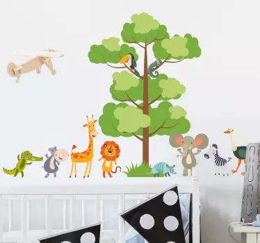 Sticker bambini animali giungla - TenStickers