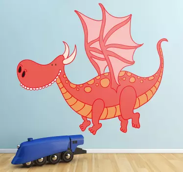 Sticker bambini dragone sorridente - TenStickers