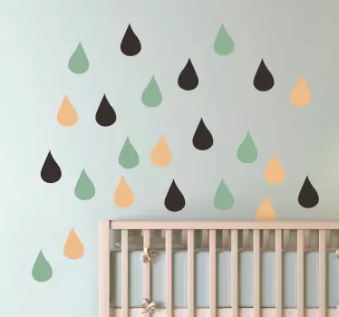 Sticker bambini pioggia colorata - TenStickers