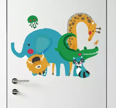 Adesivo per porta animali giungla - TenStickers