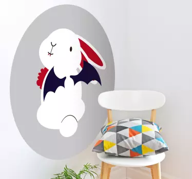 Adesivo Halloween coniglio pipistrello - TenStickers