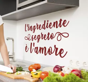 Sticker cucina frase di cucina amore - TenStickers