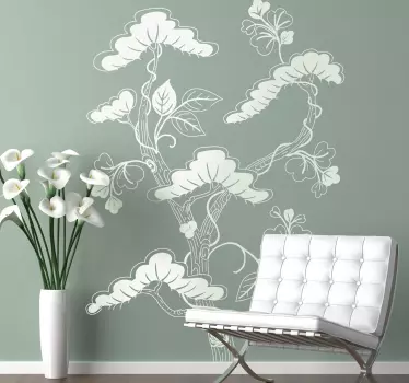 Sticker decorativo albero asiatico - TenStickers