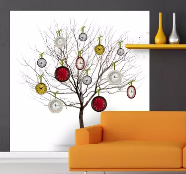 Sticker decorativo albero degli orologi - TenStickers