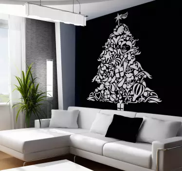 Sticker decorativo albero natalizio 2 - TenStickers