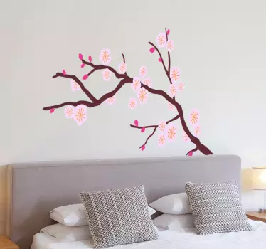 Sticker decorativo albero rosa - TenStickers