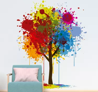 Sticker decorativo albero splash - TenStickers