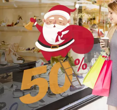 Sticker decorativo Babbo Natale con cartello 2 - TenStickers